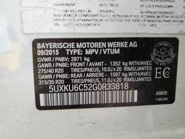 VIN 5UXKU6C52GXR33818 2016 BMW X6 no.13