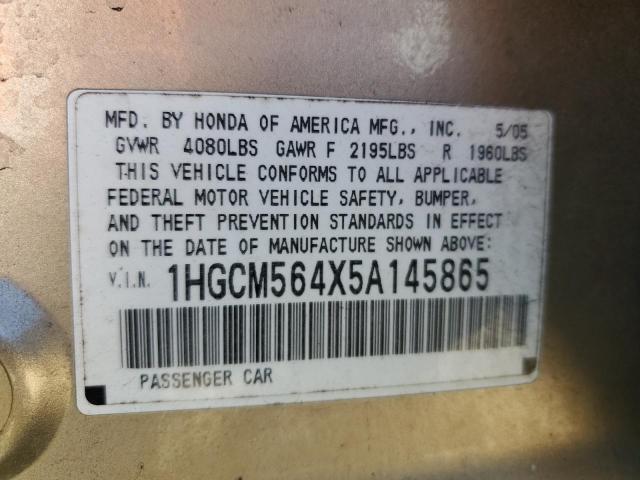 2021 HONDA 1100 1HGCM564X5A145865