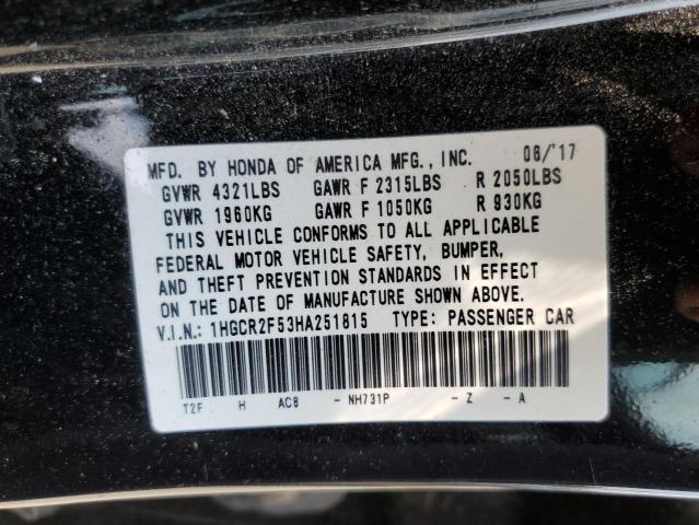 2017 HONDA ACCORD SPO - 1HGCR2F53HA251815