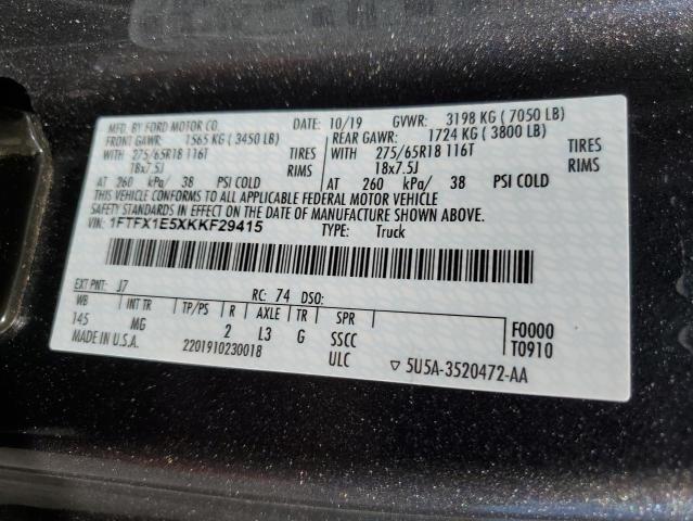 2019 FORD F150 SUPER - 1FTFX1E5XKKF29415