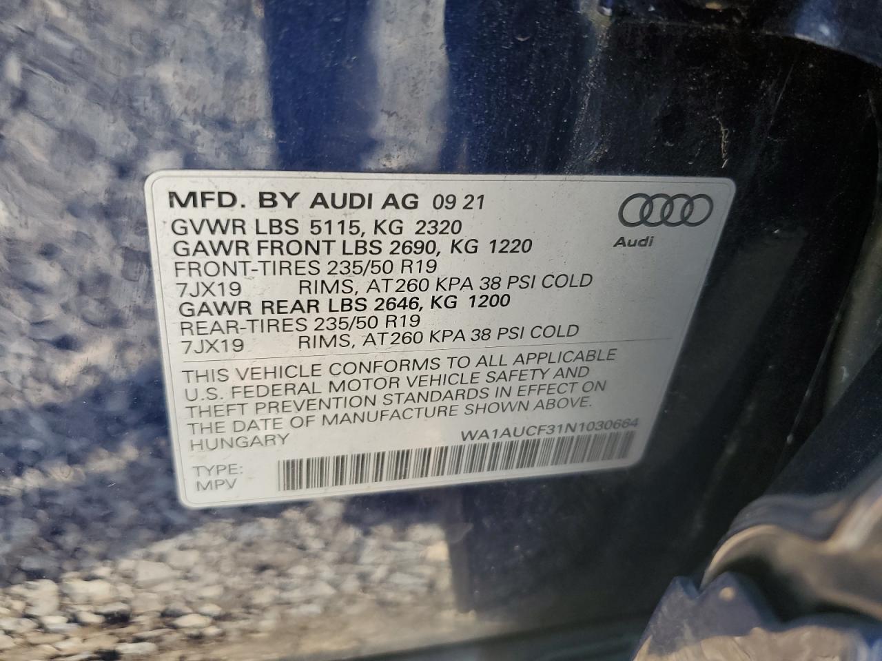 Lot #2886241722 2022 AUDI Q3 PREMIUM