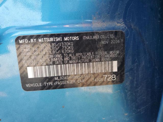 2017 MITSUBISHI MIRAGE GT ML32A5HJ8HH015619
