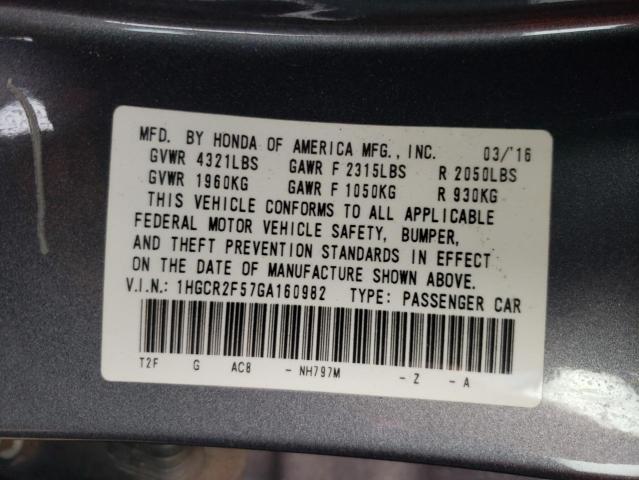 2016 HONDA ACCORD SPO - 1HGCR2F57GA160982