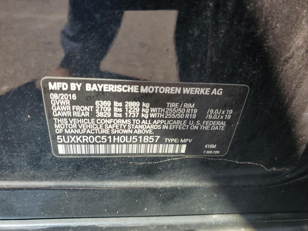 Lot #2865311254 2017 BMW X5 XDRIVE3