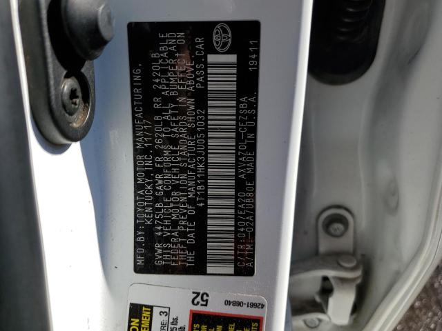 2018 TOYOTA CAMRY L - 4T1B11HK3JU051032