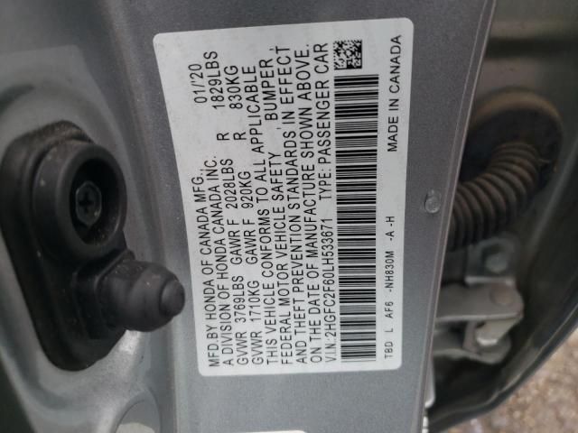 2020 HONDA CIVIC LX - 2HGFC2F60LH533671