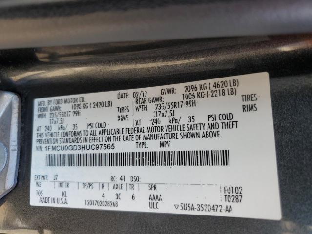 2017 FORD ESCAPE SE - 1FMCU0GD3HUC97565