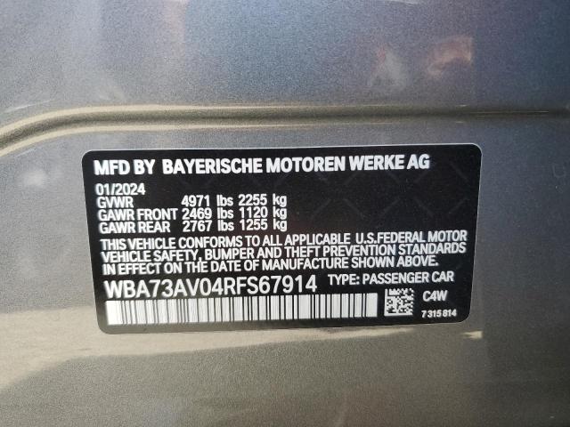 VIN WBA73AV04RFS67914 2024 BMW 4 Series, 430XI Gran... no.12