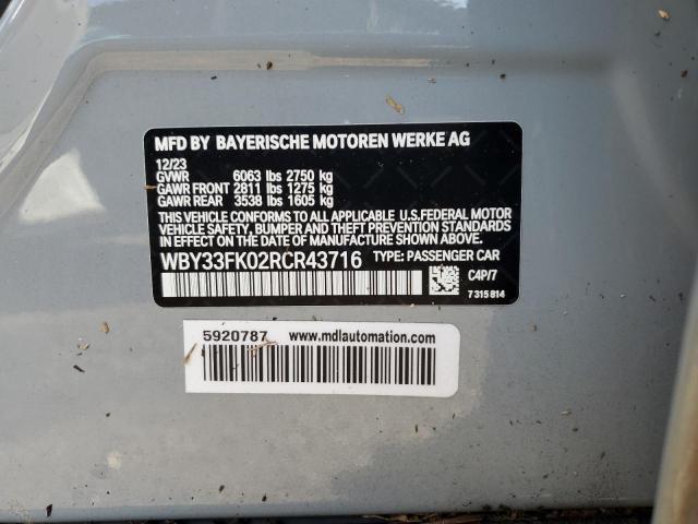 2024 BMW I5 EDRIVE WBY33FK02RCR43716
