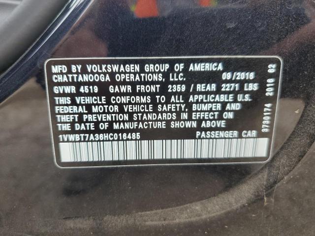 2017 VOLKSWAGEN PASSAT SE - 1VWBT7A36HC016485