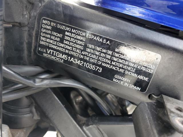 2004 SUZUKI GS500 FK - VTTGM51A342103573