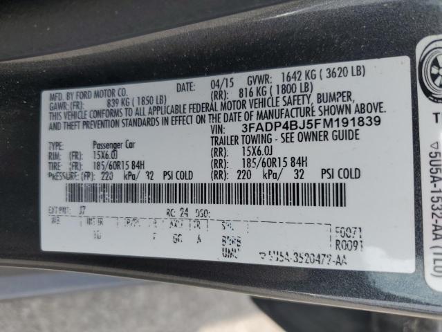 2015 FORD FIESTA SE - 3FADP4BJ5FM191839