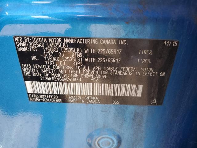 VIN 2T3WFREV6GW240970 2016 Toyota RAV4, Xle no.13