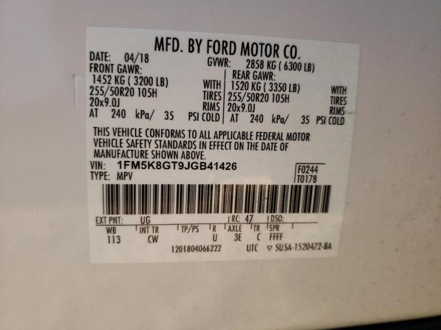2018 FORD EXPLORER S - 1FM5K8GT9JGB41426
