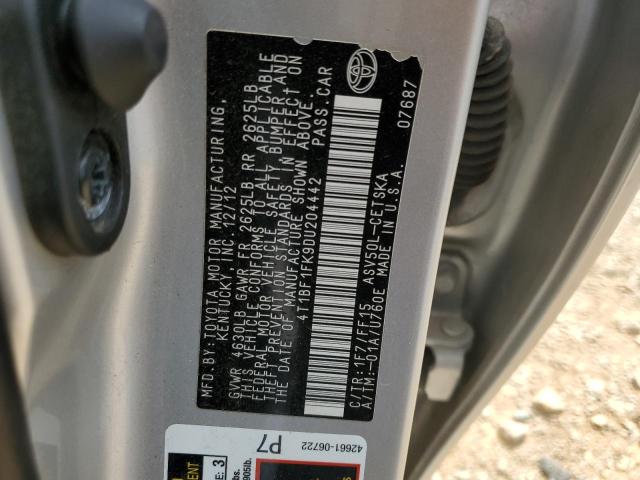 VIN 4T1BF1FK9DU204442 2013 Toyota Camry, L no.12