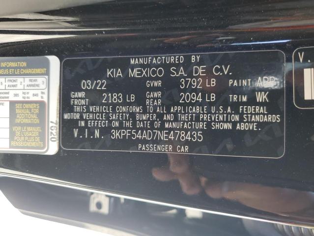 2022 KIA FORTE GT L - 3KPF54AD7NE478435