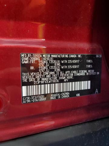 2020 TOYOTA RAV4 XLE - 2T3P1RFV2LW118036