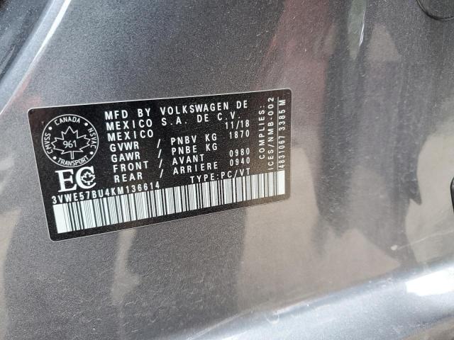 2019 VOLKSWAGEN JETTA SEL - 3VWE57BU4KM136614