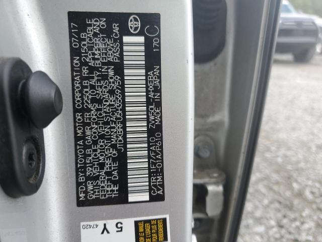 2017 TOYOTA PRIUS - JTDKBRFU5H3569759