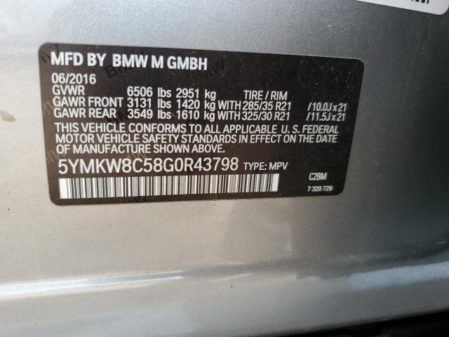 VIN 5YMKW8C58G0R43798 2016 BMW X6 no.13