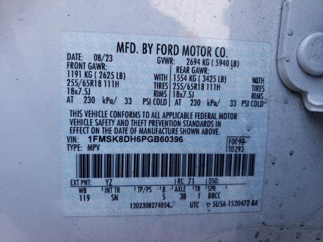 2023 FORD EXPLORER X - 1FMSK8DH6PGB60396