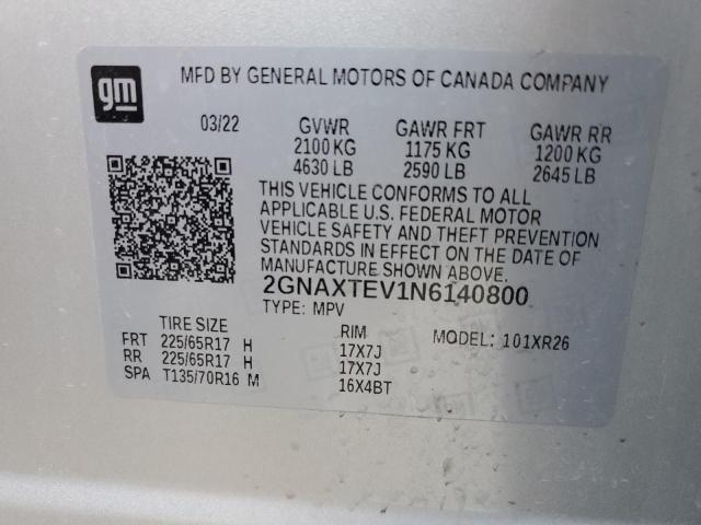 VIN 2GNAXTEV1N6140800 2022 Chevrolet Equinox, LT no.13