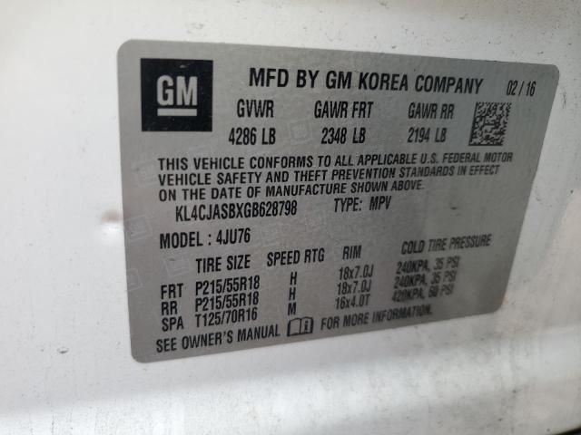 VIN KL4CJASBXGB628798 2016 Buick Encore no.12