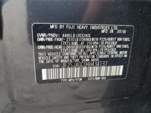2017 SUBARU FORESTER 2 - JF2SJAGC0HH434137
