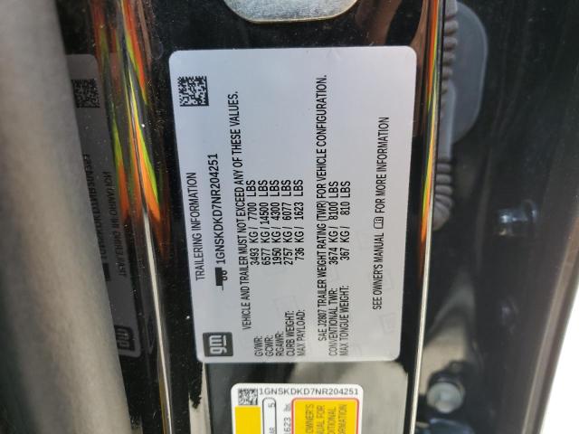 2022 CHEVROLET SUBURBAN K - 1GNSKDKD7NR204251