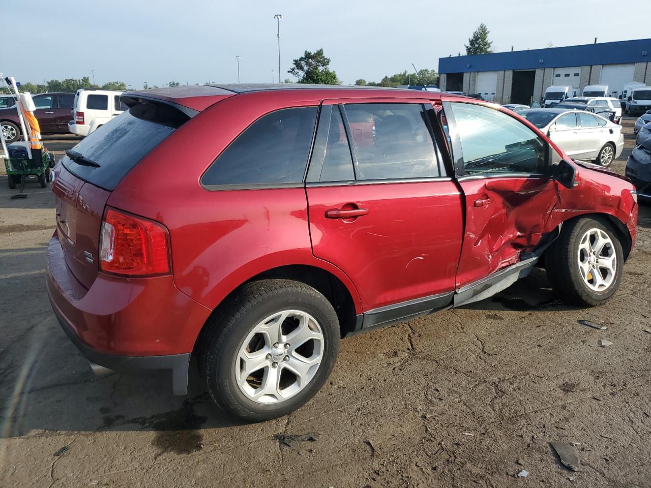 FORD EDGE SEL 2013 red  gas 2FMDK4JC9DBB51527 photo #4