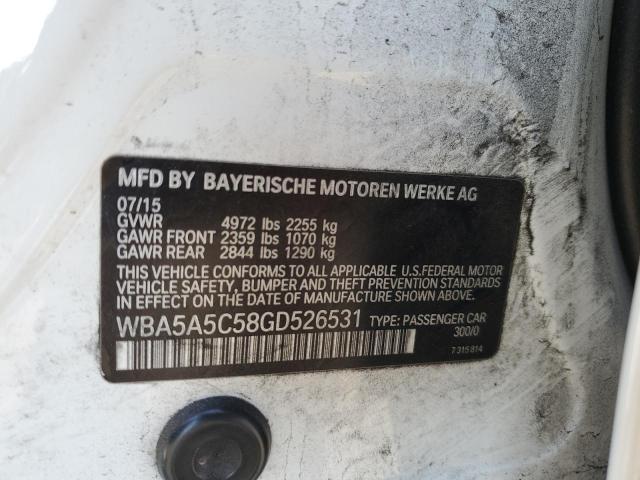 VIN WBA5A5C58GD526531 2016 BMW 5 Series, 528 I no.12