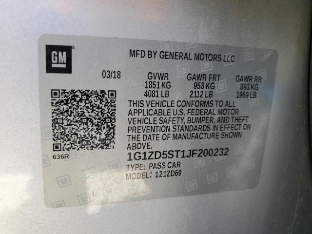 2018 CHEVROLET MALIBU LT - 1G1ZD5ST1JF200232