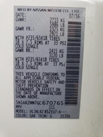 2016 NISSAN PATHFINDER - 5N1AR2MM7GC670765