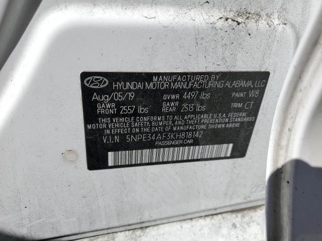 VIN 5NPE34AF3KH818142 2019 HYUNDAI SONATA no.12