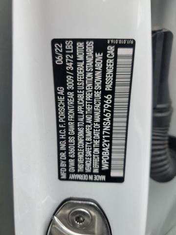 2022 PORSCHE TAYCAN CRO WP0BA2Y17NSA67966
