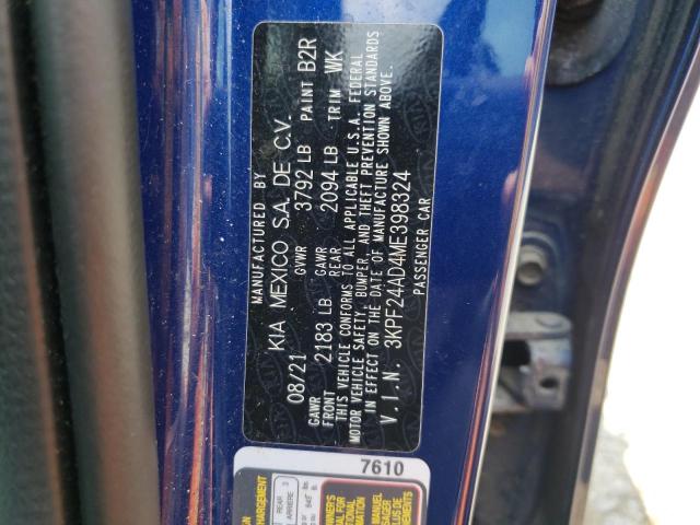 2021 KIA FORTE FE - 3KPF24AD4ME398324