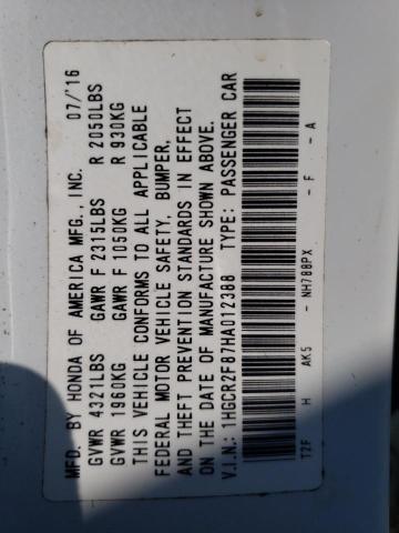 2017 HONDA ACCORD EXL - 1HGCR2F87HA012388
