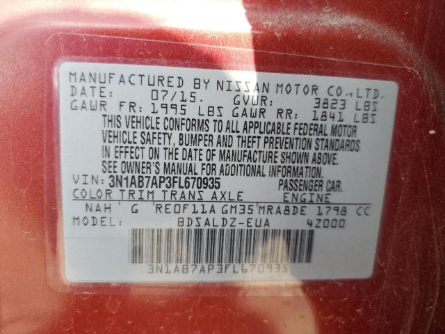 2015 NISSAN SENTRA S - 3N1AB7AP3FL670935