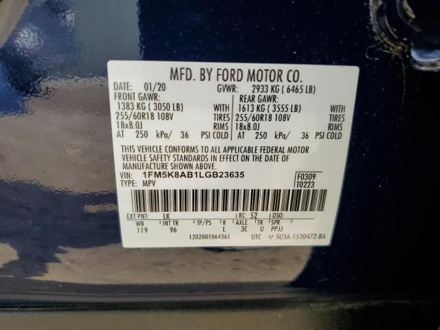 2020 FORD EXPLORER P - 1FM5K8AB1LGB23635