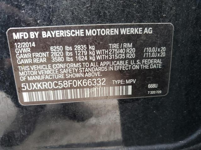 VIN 5UXKR0C58F0K66332 2015 BMW X5, Xdrive35I no.12