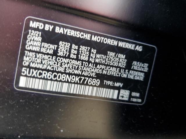 2022 BMW X5 XDRIVE4 - 5UXCR6C08N9K77689
