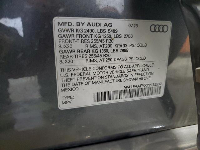 VIN WA1FAAFYXP2192532 2023 Audi Q5, Prestige 45 no.14