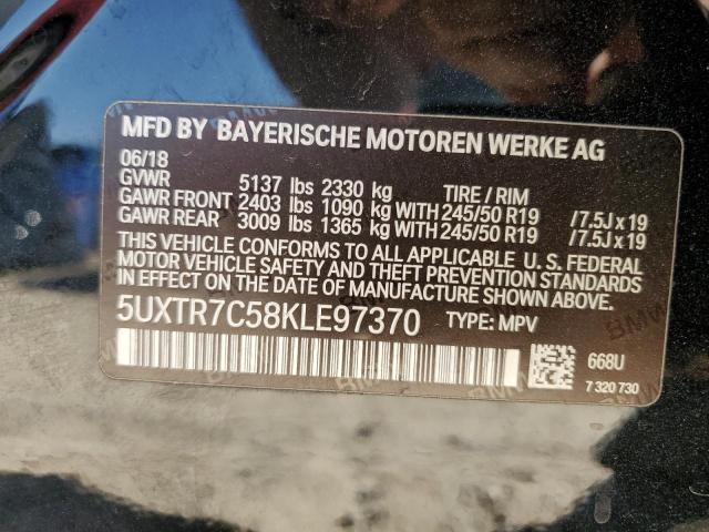 VIN 5UXTR7C58KLE97370 2019 BMW X3, Sdrive30I no.13