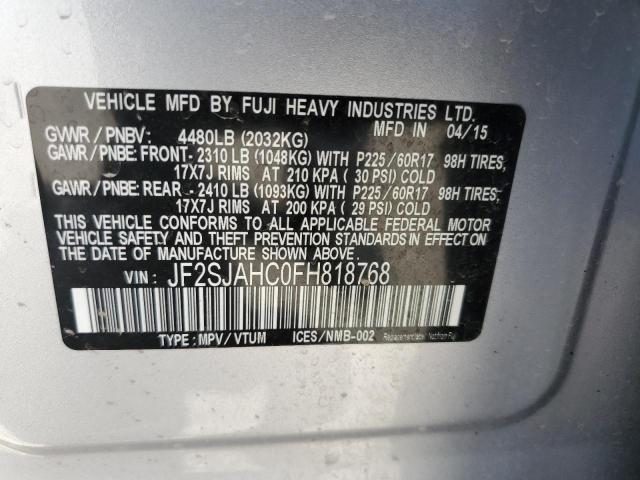 2015 SUBARU FORESTER 2 - JF2SJAHC0FH818768