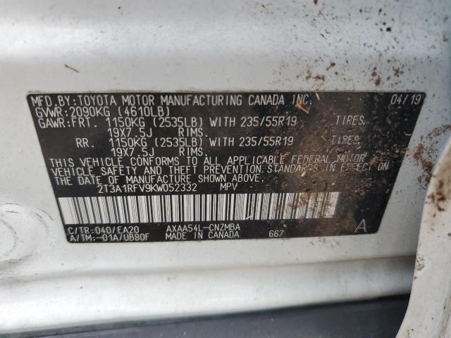 VIN 2T3A1RFV9KW052332 2019 Toyota RAV4, Xle Premium no.12