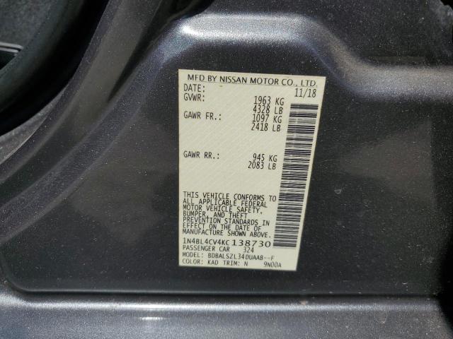 2019 NISSAN ALTIMA SR - 1N4BL4CV4KC138730