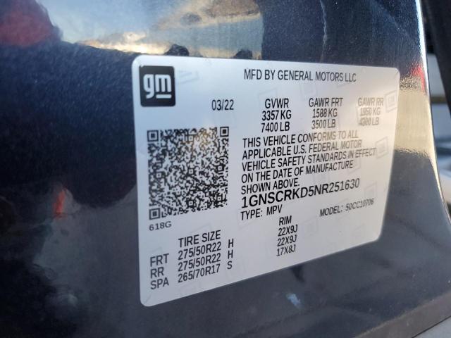 2022 CHEVROLET TAHOE C150 - 1GNSCRKD5NR251630