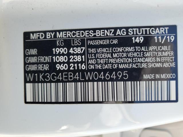 VIN W1K3G4EB4LW046495 2020 Mercedes-Benz A-Class, 220 no.12