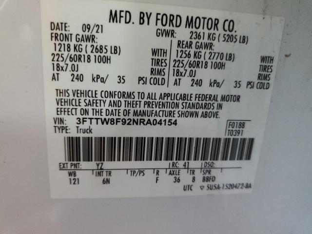 2022 FORD MAVERICK X - 3FTTW8F92NRA04154