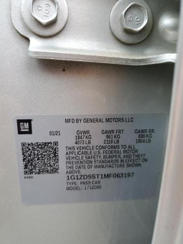 2021 CHEVROLET MALIBU LT - 1G1ZD5ST1MF063197